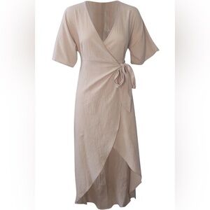 NWOT - SNDYS. Circus Linen Dress in Beige - Size XXS